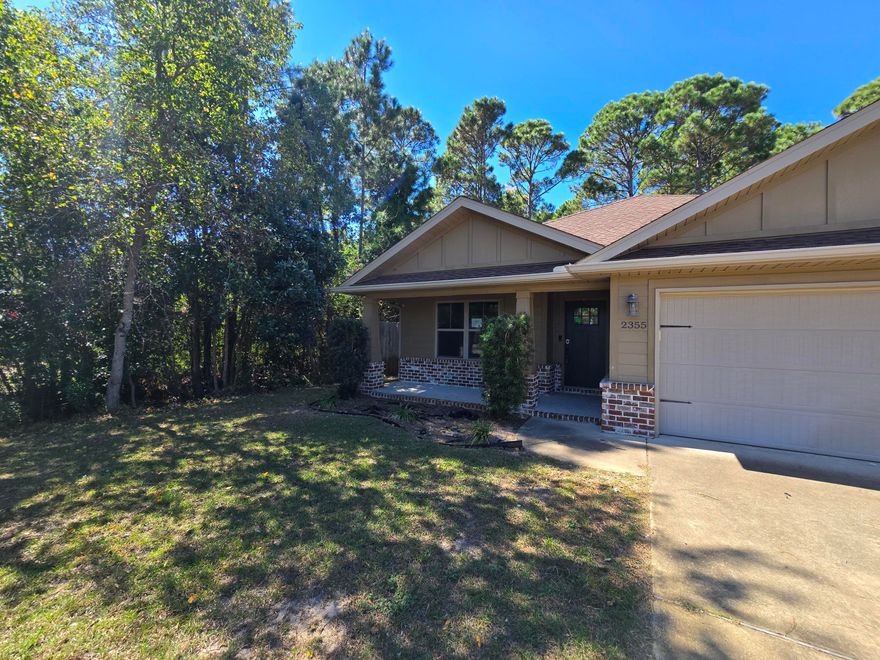3 bedroom 2 bath home with covered front porch, covered patio and fenced back yard. Home features wood look tile in the living and wet areas. Open floor plan. In close proximity to Publix, beaches, shopping & schools.