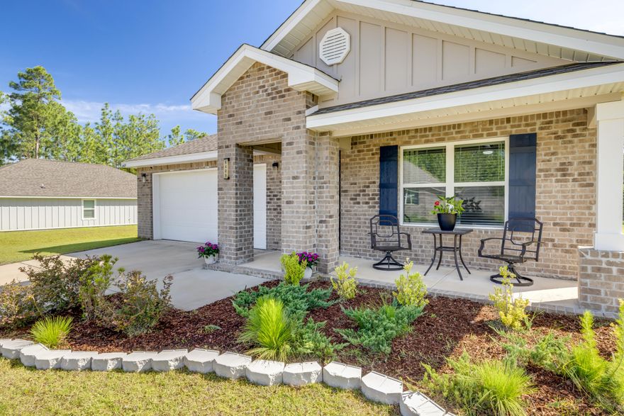 3.5% VA Assumable Loan - Low Gap! This beautiful ''ALL BRICK'' home situated on a large peaceful lot in a country, wooded setting is just waiting for you! The stunning kitchen features a large island bar for extra seating, stainless steel appliances and a totally open floor plan, built in microwave, smooth-top range, dishwasher, pantry & nice open dining area that leads out to the screened in covered patio. The first bedroom has an adjoining bath which features a large walk-in closet, double sink vanity & a large shower while the master bedroom can easily accommodate a king size bed. This home also comes with awesome wood look flooring plus a sprinkler system. Another great thing about this subdivision is it has has underground utilities and a community pool. Call now, won't last long!