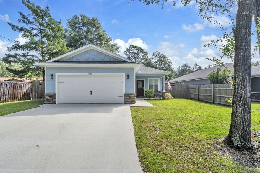 Welcome home to this exceptional 2020 build located in Fort Walton Beach. This 3 bedroom 2 bath Crafstman home has an open floor concept, split bedroom floorplan with spacious living areas and bedrooms. The interior offers granite countertops in the kitchen, cultured marble in bathrooms, stainless steel appliances, raised ceilings and a gas fireplace. The primary bedroom and bathroom offer a walk-in closet, double vanity, separate shower and bathtub. Upon entering the house from the garage, there is a mud-room area and indoor laundry room. The exterior offers a covered backporch, a covered front porch, boat/rv parking, a shed, fenced backyard, back exterior access for parking and more! The property offers enough space to add a pool at your desire.  This home is within close proximity to Eglin Air Force Base, the backgate to Hurlburt Field, surrounding area shopping, dining and more! 