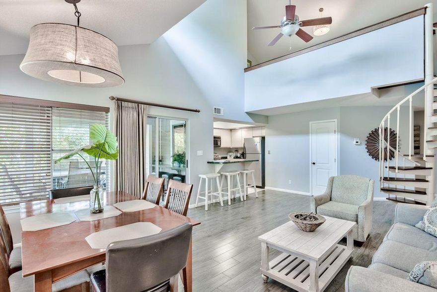 Nestled among 27 acres of scenic vistas and unparalleled privacy, Hidden Dunes, Unit 127 is an exquisitely designed three bedroom, three bath condo with superb access to world-class amenities. This updated unit features gorgeous porcelain tile flooring throughout, soaring vaulted ceilings, ample outdoor space, and private deeded beach access as well as a large community pool that is within walking distance to the unit. The master suite boasts ample space including a king-sized bed, a walk-in closet and spacious ensuite bathroom. This unit also has a gorgeous loft area that overlooks the living room and includes two full beds with their own bathroom.