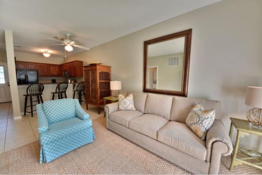 This ground floor unit is tucked away in the quite surroundings of Herons Watch, just behind Old Florida Fish House in Seagrove Beach! The fully furnished condo has everything you need to call it your new vacation home. This unit has 2 bedrooms, 2 full bathrooms, and a perfect sized kitchen for you to enjoy your friends and family, while watching your children play in the community pool just off your patio! You will love the convenience to everything on 30A, restaurants, shopping and beach!