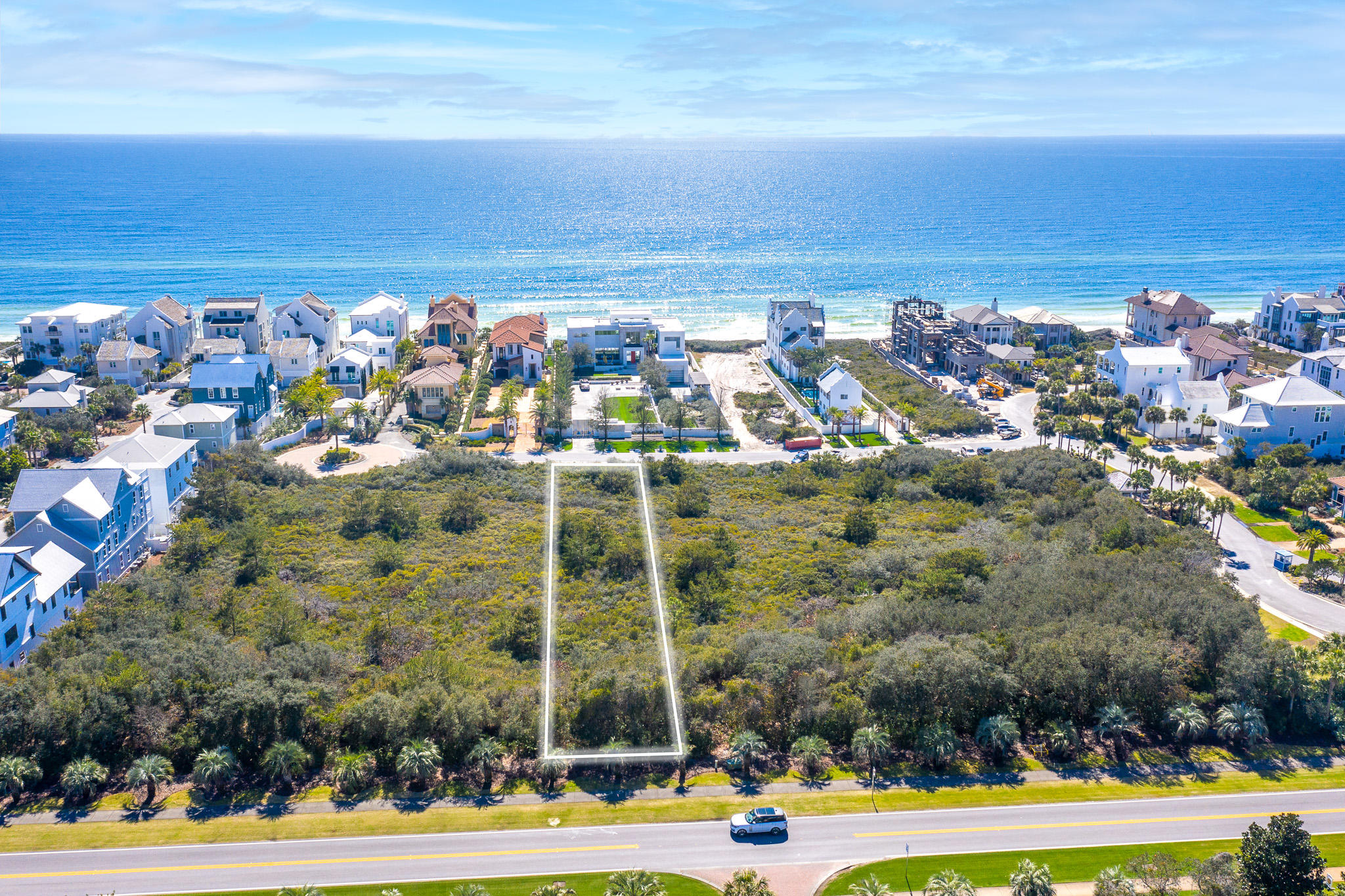 One tier from the Gulf in the highly sought after community of Paradise By The Sea, primely located immediately adjacent to Alys Beach and just west of Rosemary Beach. Paradise By The Sea is noted for its high level of privacy and exclusivity. This estate-sized homesite of nearly half of an acre sits one back from the gulf-front, and its impressively large footprint of 60 feet wide and 345 feet deep will accommodate a large primary residence, carriage house and a private pool and convey gulf views. With just 51 homesites, all large, estate-sized properties that have defined the community, Paradise By The Sea spans 1,700 feet of along the Gulf. No build-out time requirement and low assessment fees.