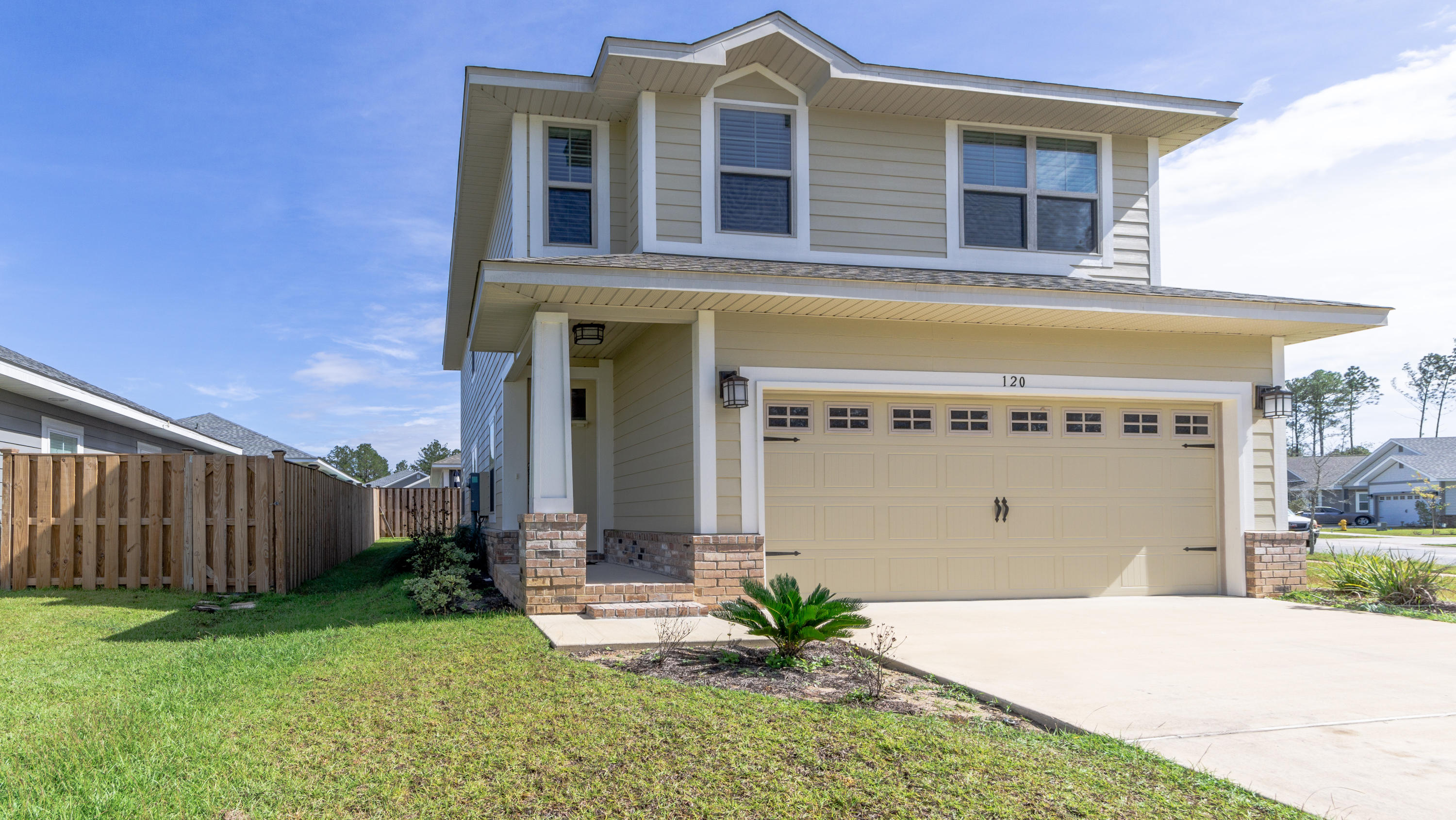Under contract with a 72 hour kick-out clause. Beautiful hardiboard Craftsman style home on a corner lot in Lafayette Creek Landing. Short walk to Freeport Publix and shops, and only a 15 minute drive to the beaches! This two story home has 4 bedrooms and 2.5 baths, 9' ceilings, 8' entry doors, 2 car garage, and granite counters. All sizes and measurements approx, please verify if important.