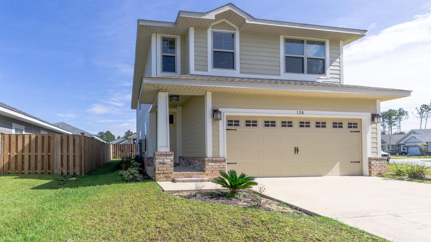 Under contract with a 72 hour kick-out clause. Beautiful hardiboard Craftsman style home on a corner lot in Lafayette Creek Landing. Short walk to Freeport Publix and shops, and only a 15 minute drive to the beaches! This two story home has 4 bedrooms and 2.5 baths, 9' ceilings, 8' entry doors, 2 car garage, and granite counters. All sizes and measurements approx, please verify if important.