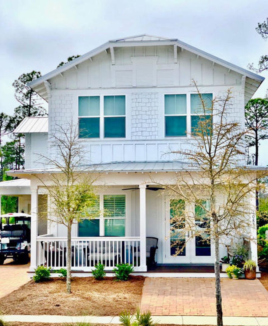 Less than two years old and never rented, this single owner beach getaway is located on a quiet circle in the latest phase of one of the most sought after neighborhoods in Seagrove, this breathtaking beauty has it all - a short walk or bike ride through a state forest trail to the beach, direct access to miles of biking and hiking trails,  even room for a pool overlooking the pond & wooded nature preserve, in your own backyard! One of the most popular floor plans, this immaculate retreat offers 4 bedrooms, 3.5 baths, a spacious keeping room and large covered porch overlooking the beautiful and private wooded area behind the home. The front porch overlooks the green space and the long driveway with extended parking and garage for all your beach toys!