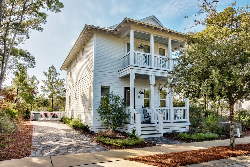 Price reduced on the ideal 30A home with all of your must have features! Conveniently located in Seagrove, less than -1/2 mile to the Gulf & Eastern Lake, 2 miles from Seaside. Newly built in 2013, with Master-on-the-Main (laundry too!), high ceilings (10' on 1st floor, 9' on 2nd floor), hardwood flooring throughout, plantation shutters, shiplap wainscoting, fenced backyard, and outdoor storage for your beach toys. Stunning kitchen features 7 ft island, cabinets to the ceiling, white Carrera marble countertops, custom backsplash, and upgraded GE Caf series appliances. Greenway Park offers community pool, walking trails, and is bordered by state park. This versatile open floorplan works great as primary residence or vacation rental, call today for your private viewing appoint