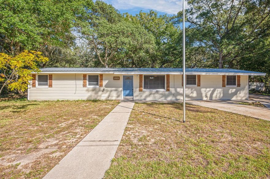 New to the market and move-in ready! This Fort Walton Beach gem offers 3 bedrooms, 2 baths, and easy-living comfort with tile floors throughout--no carpet! Enjoy a new metal roof, 2020 water heater, and an open, inviting layout that feels instantly like home. The backyard includes a storage building for tools or toys. Ideally located near schools, shops, and bases--this one's ready for you!Updates: Roof: Metal (2025)Water Heater: 2020HVAC: 15 yrsWiring: CopperPlumbing: Copper/Pex (2020)
