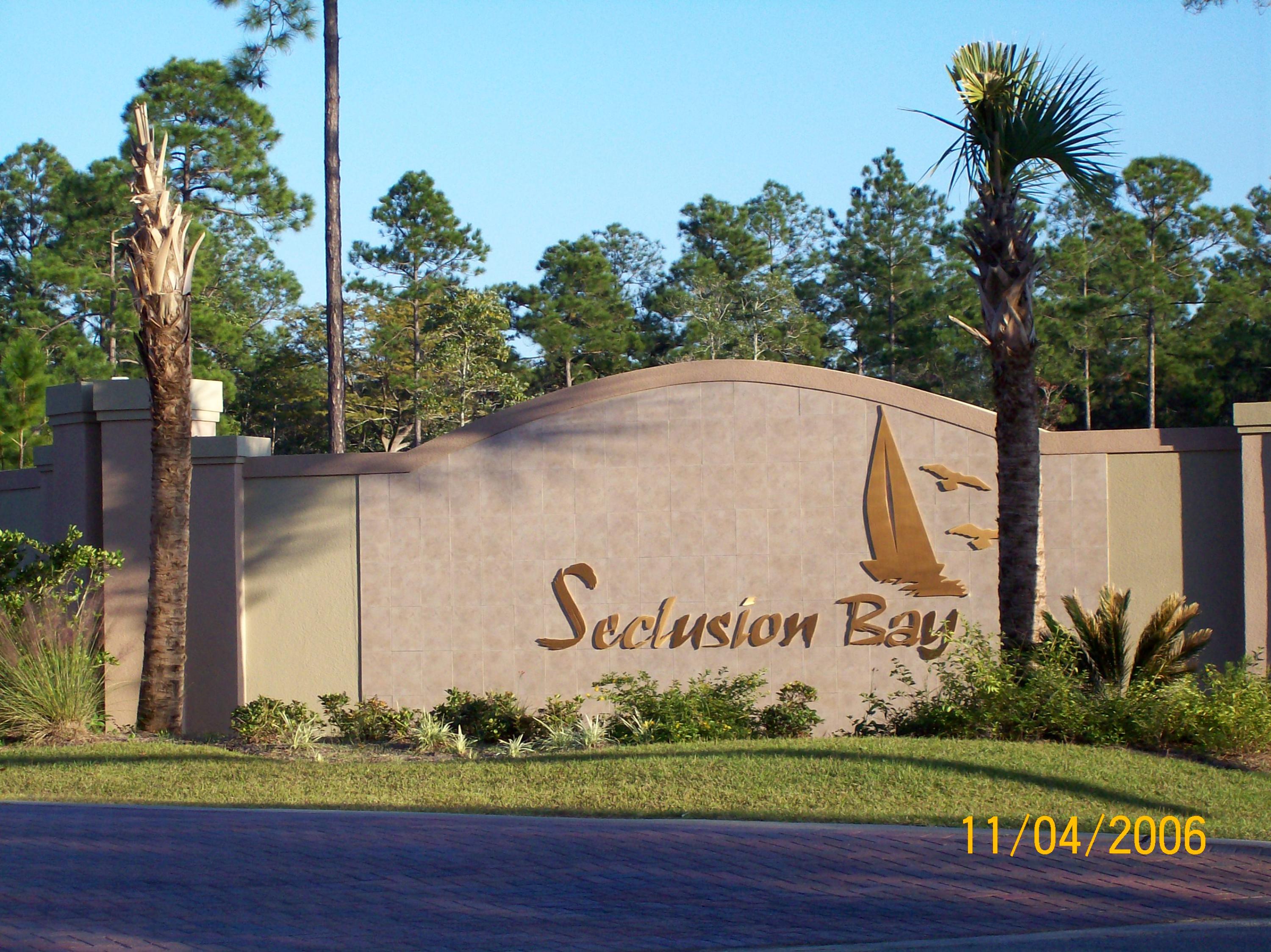 The gated community of Seclusion Bay offers 53 estate-size lots with 15 acres dedicated to preservation. The lots range in size from .5 acres to 1.5 acres, there is also a community dock on the Choctawhatchee Bay, the neighborhood is located within minutes to the beaches of 30A, shopping and dining. A short drive to Sandestin Golf and Beach Resort, Grand Boulevard and Sacred Heart Hospital. There is no build-out time. Buyer to verify all facts, fees and lot dimensions.