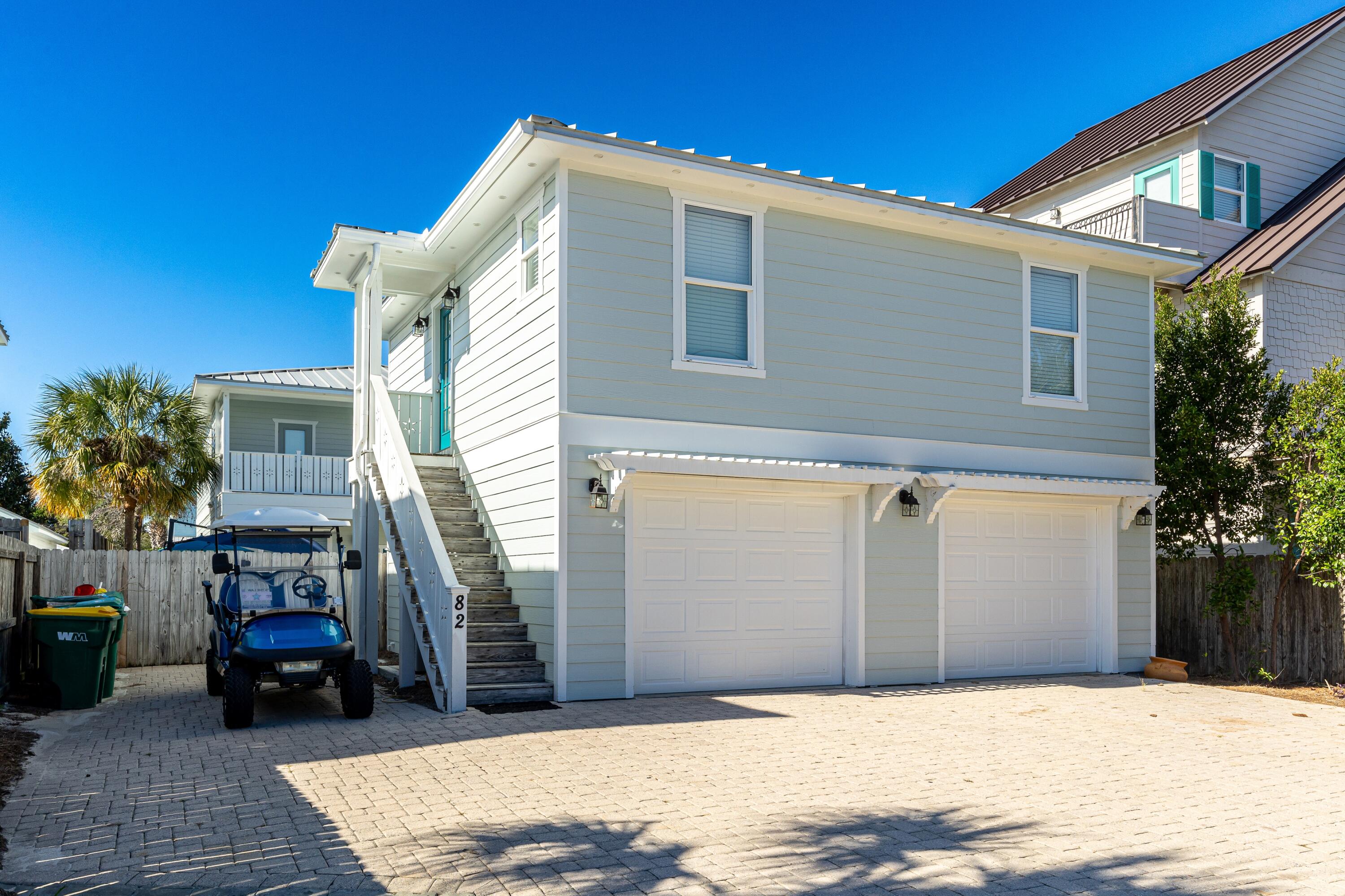 Discover the perfect blend of luxury, value, and investment potential at 82 Pompano St in Destin, FL! Located just steps from the white sand beaches of the Emerald Coast, this exceptional property is thoughtfully designed to cater to vacationers of all sizes, making it an ideal second home or Airbnb investment. Priced below its recent appraisal, this home offers incredible value in one of Destin's most desirable locations.This property features flexible accommodations in two separate structures, perfect for small and large group stays. Both interiors boast open-concept layouts with fully equipped kitchens, ensuring every guest enjoys a comfortable and convenient experience. The main building includes a welcoming shaded balcony, ideal for relaxing after a day of sun and surf !!!