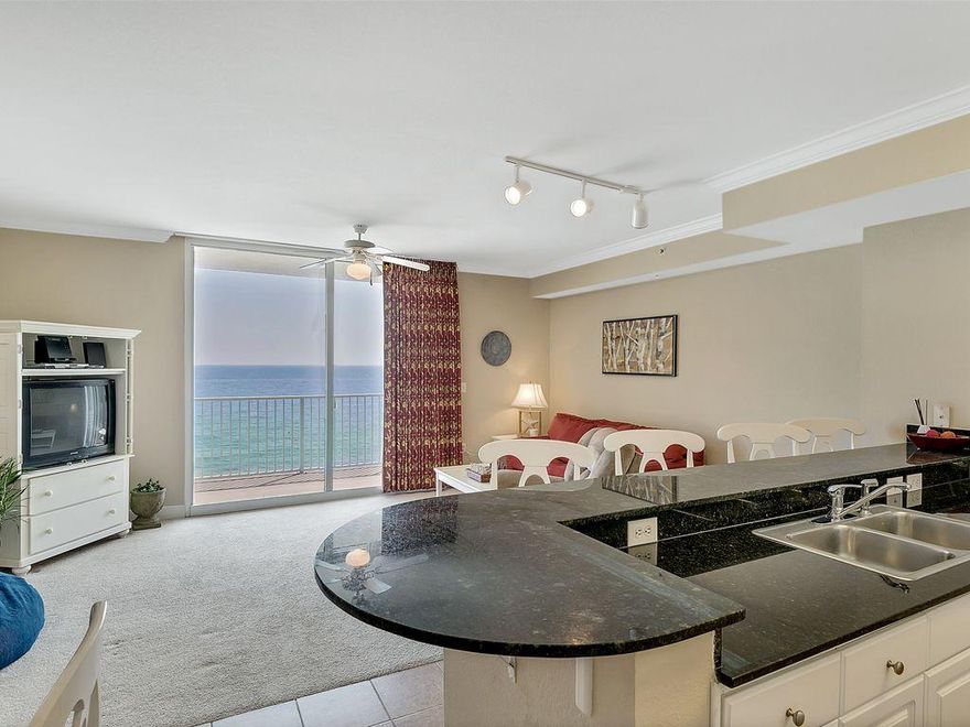 This condo offers a prime 5th floor location at Tidewater Beach and featuring a spacious floor plan with 934 sq ft. with Master bedroom, 2 baths and guest area. It is fully furnished and sleeps 5 comfortably. It's ideal location just a short walk to Pier Park with its hundreds of shops, dining and entertainment, makes this unit a good rental investment or beach getaway. Tidewater offers resort style amenities including three pools(one heated), a state of the art Fitness center with Roman-style Whirlpool tub, sauna, steam room, movie theater, owner's top floor lounge, kid's arcade, Tiki bar, garage parking, conference room, 24 hr Security, beach chair service and 636' of pristine beach frontage.