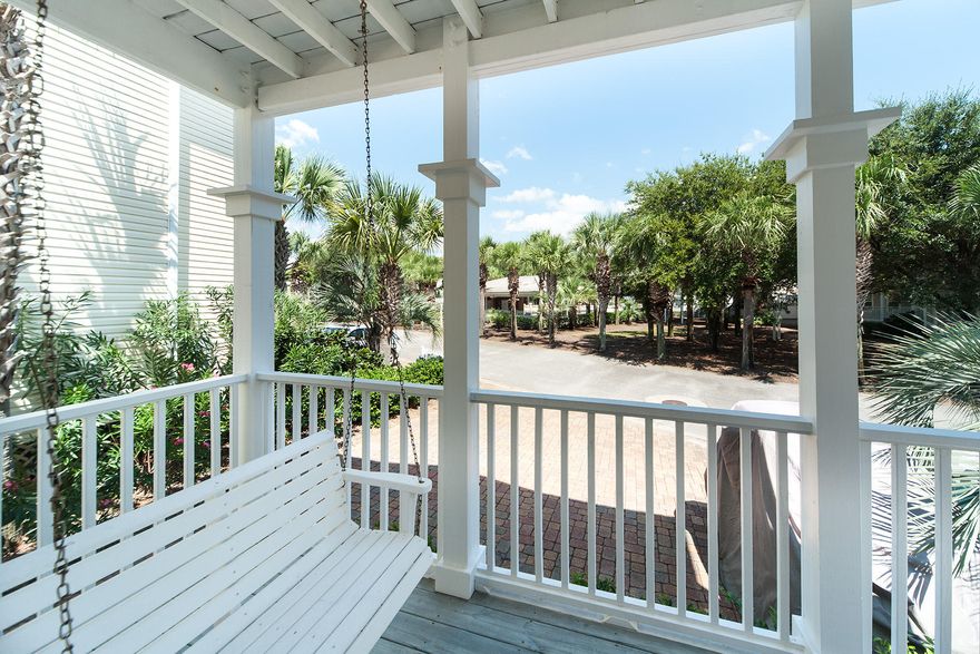 This Old Florida Cottage is wonderful for a vacation rental or that second home and is located on the South Side of 30A . This home has a reverse floor plan, with both bedrooms on the first level and the living area on second floor. A sweet little backyard is also fenced and the community pool is located directly across the street. The four porches, one which is screened, and the easy maintenance of this home makes it a perfect rental which also has rental history. Sold furnished with a few exceptions. All measurements to be verified by the buyer.