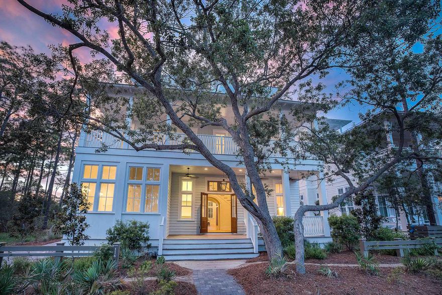 Spectacular WaterColor residence in the premium Vermilion Point district with amazing custom details throughout such as reclaimed pine wood beams, shiplap walls and ceilings, character grade oak floors, beautiful barn doors and designer lighting. This spacious six bedroom home with dual master suites, elevator, two car garage and a private swimming pool provides outstanding rental potential or could be the perfect personal family retreat. Enjoy open concept living and dining with a gourmet kitchen with marble countertops and commercial grade appliances, a living room centered around a gas fireplace and a light-filled dining area leading to a screened porch with built-in grill. Behind the kitchen is a prep area with sink and large pantry. Both master suites, one on the first story and the other on the second, offer privacy and space with lovely marble accented master bathrooms. The second floor master is large enough for a comfortable sitting area. All additional guest rooms include en-suite bathrooms. The third floor features a bunk room with built-in beds and a separate media room and additional bedroom.  A 4th story crow's nest provides the perfect spot to indulge in a cool drink with enchanting views of Western Lake and the WaterColor community. Wide covered porches, a large patio with heated swimming pool and spa, an outdoor fireplace and a screened porch encourage outdoor living in style. Located on 499 acres in the renowned South Walton Beaches, the picturesque WaterColor community was created with families in mind and offers the charm of small town life. Exceptional community amenities include several beautiful swimming pools, a gulf front beach club, nature trails, kayaking, canoeing, a fitness center, tennis, Camp WaterColor for kids, parks and green spaces.