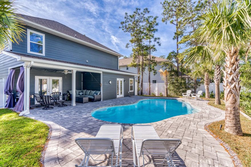 Wonderful home in the community of Mussett Bayou Manor just 5 minutes to the west end 30A beaches, Sacred Heart Hospital, Wal-Mart, Publix and all of the up and coming west end development. This quality home is like new and boasts almost 2,500sf of living space with 4 bedrooms, 3 full bathrooms and one half bathroom. The main level offers open kitchen, living, dining with a two car garage and the master bedroom/bathroom. Upstairs you'll find an additional living area and 3 full bedrooms. A beautiful custom pool awaits just off the kitchen/dining area in the fully fenced backyard with nice landscaping and paver pool surround. A covered porch is a perfect place to relax, grill out and watch the kids enjoy the pool. Come and view this home as soon as possible and get in just in time for 2020!