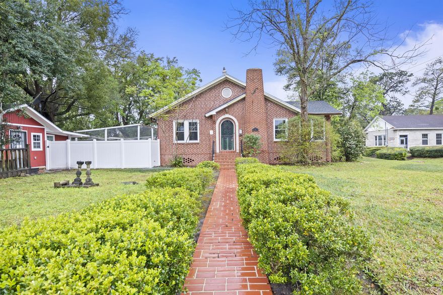 A wonderful opportunity to acquire a charming 1939 historic brick home, located in Jacksonville's best historic neighborhood of Murray Hills. This home features a brand-new roof (2/2022), a water softening (no-salt) whole house system, resurfaced in-ground swimming pool, new fencing, and newer windows, HVAC, and water heater. This home also has a new effective age of 1970 (upgraded plumbing/electric). Situated on two corner lots, this property is located across the street from the Murray Hill Art Center. This home offers a superb layout with an abundance of indoor/outdoor living space. As you enter the home the main living area features original wood flooring, a wood burning fireplace and a sunroom with abundance of natural light. There is a spacious dining area, a butler's pantry with built-in cabinetry, and direct connection to the kitchen. The main bedroom features a cedar-lined closet, and is connected to a Nursery/bedroom, and a half-bathroom. The third bedroom has a cedar-lined closet, lots of natural light, with convenience to the main bath. The finished basement offers a guest bedroom, a full bathroom, laundry area with a utility sink, and a large media/game room providing the ultimate haven for entertaining.  Another desirable feature of this property is the enticingly blue private swimming pool, perfectly suited to a relaxed lifestyle. It's easy to see why people love Murray Hill with the convenience of this eclectic neighborhood's coffee shops, bakeries, restaurants, entertainment, a lovely park, and more. Call now to take advantage of this excellent buying opportunity.  