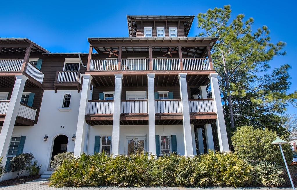 This is the Rosemary Beach opportunity you have been waiting for; a Flats at Rosemary Beach condo that has 1191 square feet with 2 bedrooms, 2 baths plus 2 built-in bunk-beds. A very easy entry with elevator access from both the rear parking area and staircase on St Augustine Street. A walk-out front porch adds to the enjoyment of this condo. The features include all electric appliances, hardwoods and tile flooring. The new Rosemary Beach Property Owners Community Complex is a just a few steps away with a 82' Swimming Pool, Owner's Club Room and Amphitheater. Plus St. Augustine Green provides an ample open space for kids and family activities. Being sold furnished. Buyer to verify all dimensions and measurements.