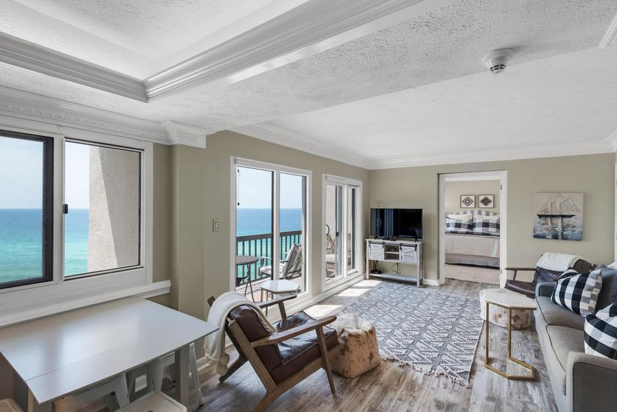 Reduced! Parking space is not included in the sale at this price. However, parking space will be sold separately to a Pinnacle Port owner. If you are looking for a unit with gulf front views from the master, living room and a guest room this is it. 2nd guest room has incredible lake views. Totally updated and ready to go.This unit is soo cute you will never want to leave it. Please remember heating, cooling and hot water are included in your association fees. You only pay for electric light. You do not have a hot water tank to take up room. .All dimensions are deemed correct but should be checked by buyers.