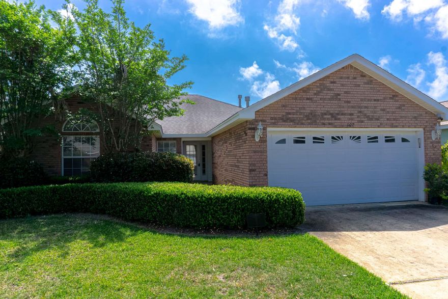 Great location, needs a little TLC. Bayside neighborhood is a local's haven. Incredible amenities for such low monthly dues include community swimming pool, tennis courts, bay side dock with gazebo, guest parking, shuffleboard and a club house for social gatherings. Classically built, with master bedroom split from the other two bedrooms by the living area, creating convenience for families with children or friends visiting. Gas log fireplace for comfortable ambiance on cold days.French doors open from the living area and the master bedroom to the covered back porch where you have a private respite to relax and refresh. Surround sound in the patio area and living area. A home with the essential