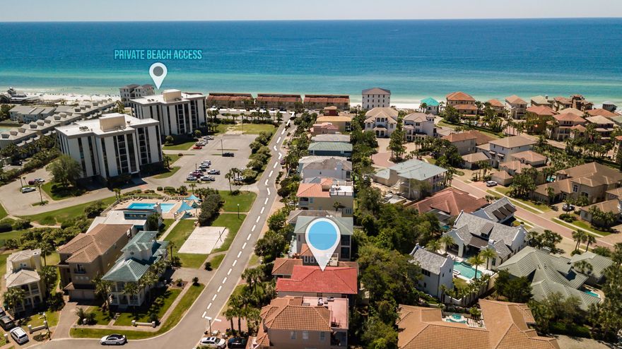 Location Location Location! This pristine & luxurious 3 story Destin oasis is coastal living at its finest. Just steps away from your private deeded beach access which leads you to the sugar white sandy beached on the Gulf of Mexico. Located in the highly sought after subdivision of Terra Cotta Terrace which is full of amenities to include a large pool, tennis courts and sandy volleyball courts. This Destin beach home greets you with an elegant winding staircase the moment you enter. Balconies on every floor, on both the front and back of the home allow cool ocean breezes from the east and west to penetrate the home. Enjoy magnificent sunsets from your westerly facing balconies or stroll down the boardwalk and catch a happy hour special at one of the numerous beach bars. The main living level of the home features a spacious kitchen with a large eat in breakfast bar, granite counter tops and stainless steel appliances. The open floor plan allows  plenty of space for large families and vacation rentals. This home comfortably accommodates 24 people. Tons of natural light pours through your Anderson windows and doors which are rated for 140 mph winds. The exterior of the home features over a dozen lush tropical palm trees and landscaping that is designed for minimal up keeping. The paver brick driveway features plenty of parking. This home was freshly refurbished in 2019 with fresh new painting, a new living room sectional, new furnishings and decor. The low HOA fees of this neighborhood make this an ideal second home or vacation rental investment. Reference the attached documents for a breakdown of the bedrooms and floors. This home is being sold fully furnished and equipped and is ready for you to enjoy your summer at the beach and also enjoy the rental income investment. Don't miss this Destin Beach house just 500 feet to gorgeous beaches and world class fishing.