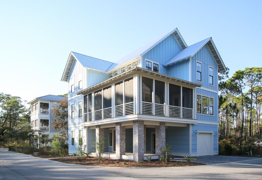 Conveniently nestled between Rosemary Beach and Alys Beach this new construction home in the gated Treetop community of Seacrest is the definition of Coastal Elegance. Beautifully crafted with hardwood floors throughout, 10 ft ceilings, shiplap and beams, Brazilian hardwood porches, quartz countertops & custom tile work. Kholer fixtures and KitchenAid stainless steel appliances round out the quality appointments. The 2nd floor is both breathtaking & cozy with sight lines between the kitchen, dining area, living room & beyond onto a large wrap-around screened porch with gas fireplace. Push back the wall of folding windows between the living room & porch for truly elegant Southern living! Treetop offers a private pool for your enjoyment as well as access to 30A beaches. Offered furnished.