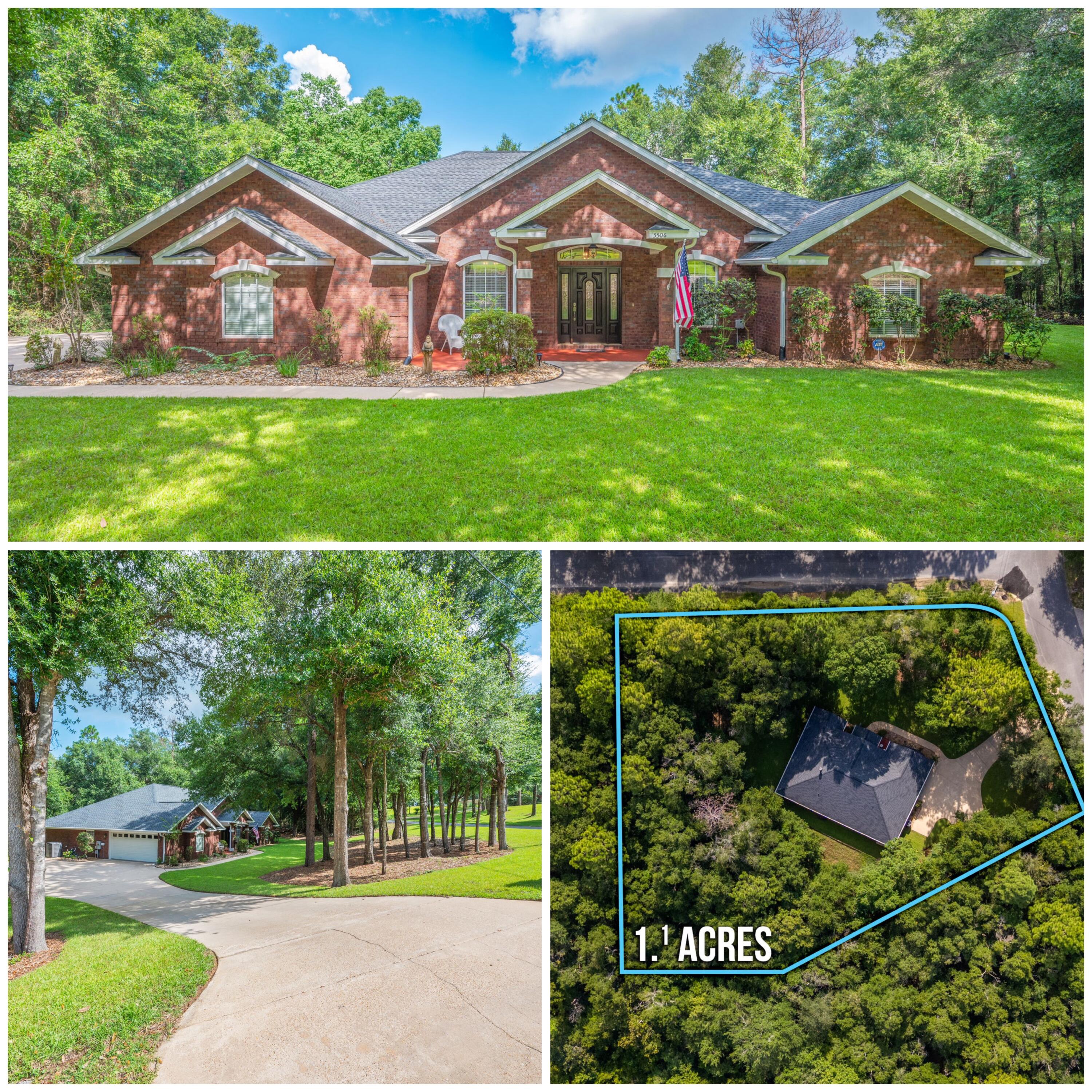 1.1 ACRE ESTATE SIZE CORNER LOT! WOW! This CUSTOM home with 4 bds plus an office was built by an award winning local home builder and has been meticulously maintained! With brand new HVAC in 2024, new roof in 2022, new water heater in 2023, and updated appliances and hardwood flooring, this home feels and shows like a new home, but with charm and character rarely found in new construction. The home features a side entry garage and a well manicured lot with mature trees and PRIVACY. The foyer is flanked by an office with French doors and an impressive arched opening to the dining room. The interior boasts 10 ft ceilings, a wood burning fireplace, built in cabinetry, a well appointed kitchen, 3 spacious bathrooms, and a large screened porch overlooking a natural treed setting. This 1 Owner well loved home is move in ready and has all the "extras" like gutters, irrigation, and termite bond. Located in a convenient and highly sought offer central Crestview location with no HOA dues and easy access to both HWY 85 and HWY 90, this home is just a few short minutes from historic downtown Crestview. You'll appreciate the easy commute to area military bases, beaches of the Emerald Coast, and quick access to the upcoming Crestview Bypass (currently under construction). If you are looking for more than a "cookie cutter" home and want privacy and a large lot, this home should be at the top of your list. Call to schedule your private showing today.