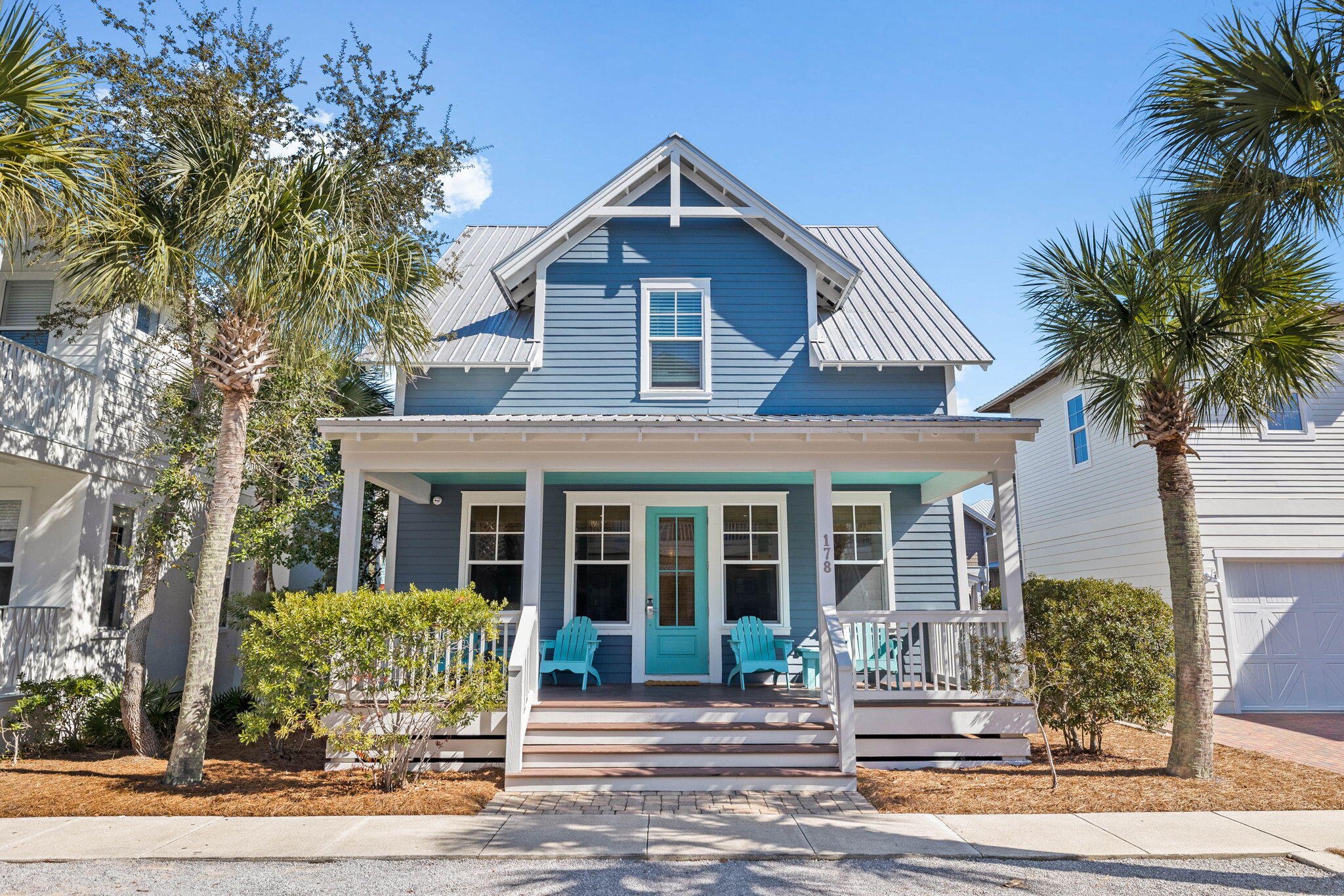 Welcome to your dream beach retreat! This beautifully maintained two-story cottage, built in 2014, combines coastal charm with modern touches. With over 2,000 square feet of thoughtfully designed living space, this home is a true gem.Step onto the large, inviting, covered front porch--perfect for sipping your morning coffee, relaxing with a good book, or enjoying breezy evenings with friends. Inside, the thoughtful layout includes two spacious primary bedrooms, one conveniently located on the first floor and the other upstairs, providing flexibility and privacy for homeowners and guests. Upstairs, you'll also find two additional bedrooms, making this home perfect for hosting family and friends.Artistic touches like haint blue cabinetry and knotty pine flooring create a warm and inviting ambiance, while natural wood flooring flows through the main living areas. Custom tile selections add style and durability to the bathrooms, and the kitchen shines with sleek stainless steel appliances. Outside, an oversized paver driveway at the rear of the home ensures ample parking.

Located just minutes from Rosemary Beach and Alys Beach, Seacrest Beach offers the best of the 30A lifestyle. The community features a massive lagoon-style resort poolthe largest on 30Aa convenient tram service to the beach, and deeded access to the Gulf's sparkling waters. Whether you're lounging poolside, relaxing on your charming front porch, or exploring the nearby coastal hotspots, this home offers the perfect base for enjoying the relaxed Florida beach lifestyle.

Information in this listing is deemed to be correct.  Please confirm any information that is importnat to you