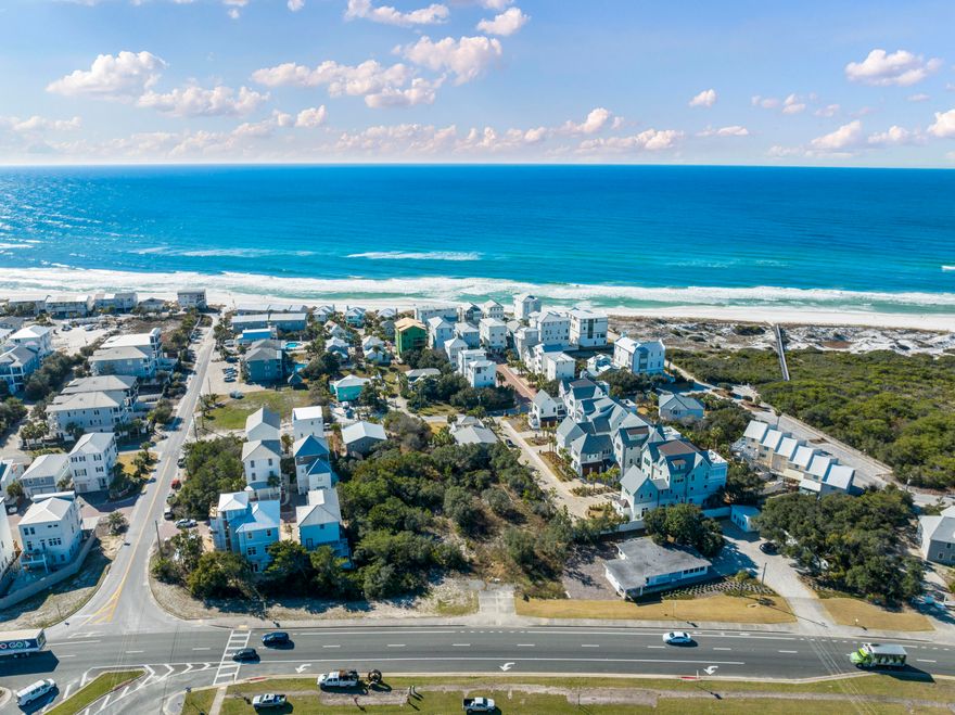 ONE of the ONLY lots SOUTH-SIDE in Inlet Beach with a Village Mixed Use zoning. Incredible visibility being just east of Hwy 30A and 98 with approximately 28,500 daily traffic count per FDOT site. Inlet Beach is booming and needs commercial. Don't miss out on this unique opportunity to own commercial south-side property that is just steps from the Gulf. Views easily attainable. Outline on pictures is meant to be a guide, but not representative of exact property lines.
