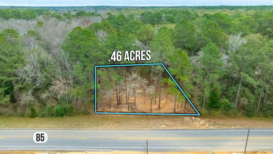 This beautiful 0.46 acre lot offers the perfect blend of privacy and convenience. The property has been selectively mulched, making it easy to walk and build on while preserving all of the mature trees for natural beauty and shade. Located directly on paved Highway 85, this lot provides excellent access without sacrificing a country feel.Enjoy a central location just 30 minutes from Crestview and DeFuniak Springs, and less than 5 minutes from Florala and Paxton for everyday shopping, dining, and essentials.If you're looking for a manageable homesite with character, mature trees, and convenient access to surrounding towns, this lot checks all the boxes. The property is zoned rural residential.