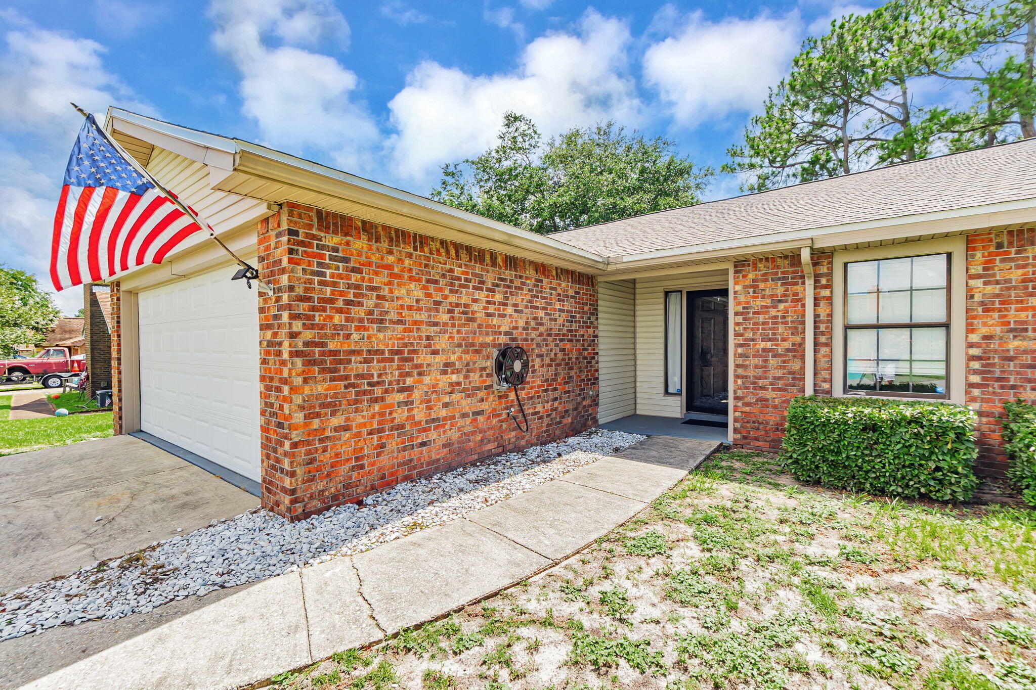 Welcome home! Beautifully remodeled 3 bedroom, 2 bath home with brand new flooring, fresh paint, and an updated kitchen featuring granite countertops and stainless steel appliances. Trey ceiling and open floor plan create a spacious feel along with the cozy fireplace in the living room. Enjoy meals in the dining area or at the peninsula. . Roof (2019), HVAC (2020), water heater (2019). Large backyard with room to add a pool or space for kids and pets to play. Just 6 minutes to the Hurlburt Field gates! VA buyers--take advantage of a 3.99% assumable VA loan with a small price gap!