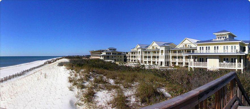Gulf front condo!! Footpath to the sugary white sandy beaches of the emerald coast is just steps from your door!! This stunning 3 bedroom plus bunk room, 3.5 bath 2 story condo with a parking space is ideally located next to the Watercolor Inn, just a block to the private Beach club and quarter of a mile to Seaside. The condo offers stainless steel appliances and wood floors in the living areas and a great balcony to enjoy watching the breathtaking sunsets!