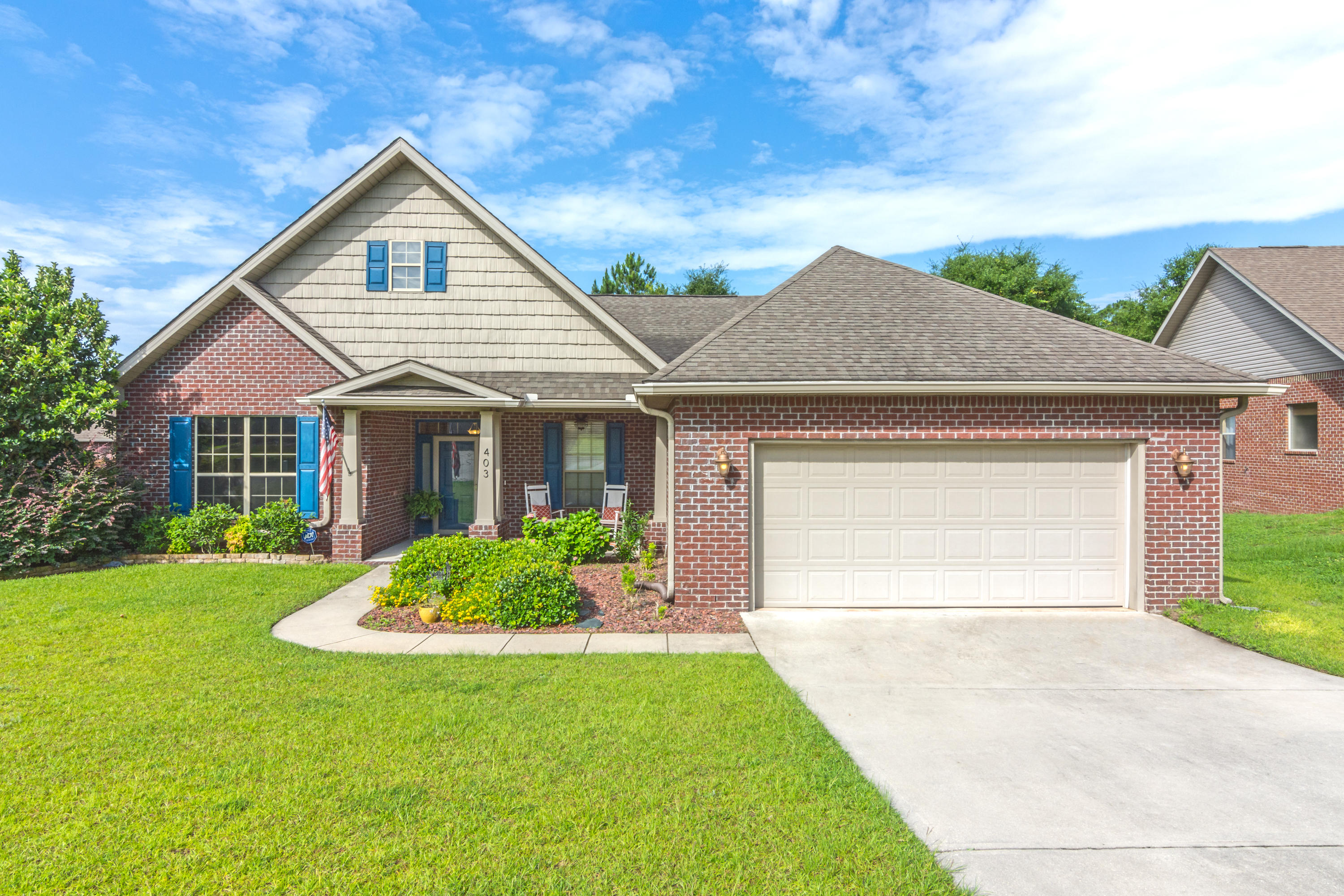 Back on Market-SHORT SALE! PRICE REDUCED! ALL BRICK home is the sought after SOUTH CRESTVIEW area! Close to Duke Field, Hurburt, and Eglin AFB. Home features SPACIOUS MASTER with Trey Ceiling, EN SUITE BATH, SEPARATE GARDEN TUB and SHOWER and 2 VANITIES; plenty of room for family and friends with 3 guest bedrooms, full guest bath and a powder room with GLASS VESSEL SINK. Beautiful WOOD FLOORS in common areas and TILE in the wet areas. Open living floor plan, with separate OFFICE space and a LARGE KITCHEN with SLAB GRANITE COUNTERS, beautiful BACK SPLASH, under cabinet lighting and lots of cabinet space! A SCREENED PORCH for morning coffee plus an large OPEN DECK area overlooking the fenced back yard.