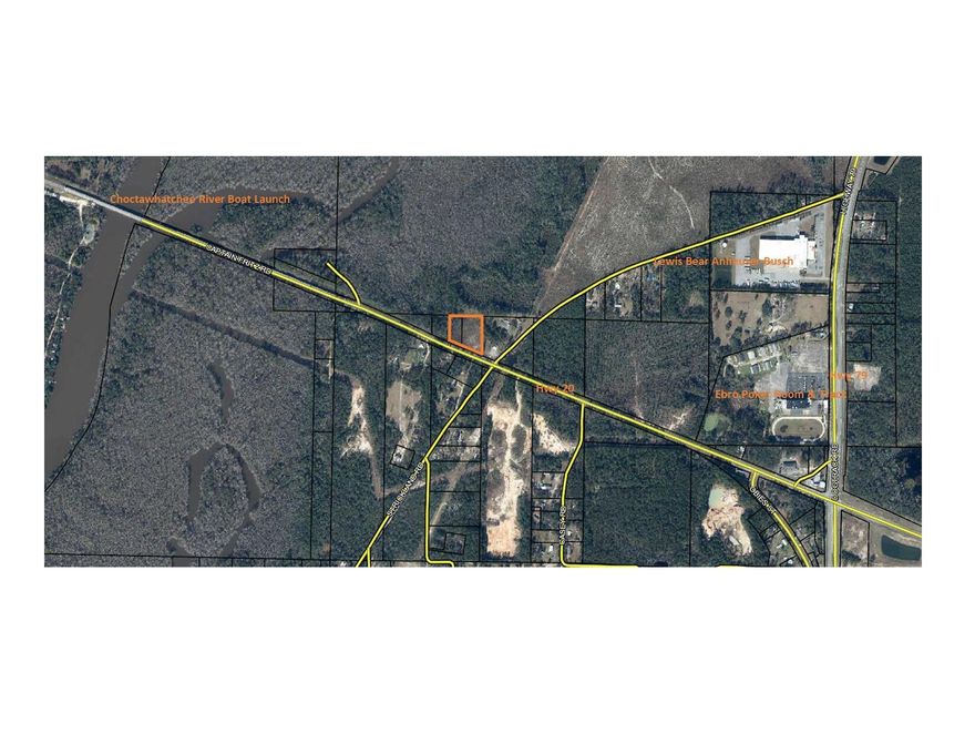 Three acres one mile from the intersection of Hwy 79 and Hwy 20 on the North side of Hwy 20. The location is also one mile to the Choctawhatchee River boat launch and the Ebro Poker Room & Racebook. Lewis Bear Anheuser-Busch Distributing is 1.1 miles from the site as well. The parcel has a commercial designation. Site has a preliminary site plan for both an RV park or a warehouse distribution center.