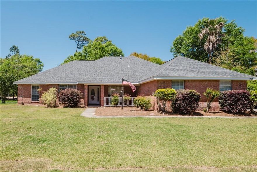 This impressive all-brick, single-story pool home is situated in the exclusive gated community of Magnolia Plantation in Bluewater Bay, nestled on a quiet cul-de-sac. With a split floorplan and 4 bedrooms, this home offers generous space and versatility for modern living. The dimensional shingle roof and new HVAC were installed in 2022. The water heater was replaced in 2019. The expansive front and back yards provide abundant space for outdoor entertainment and gatherings, while the sizable driveway ensures ample parking and convenient access to the spacious two-car garage. The gunite, screen-covered pool, complete with a large patio, creates a refreshing retreat that can be enjoyed by all ages. Inside, the cozy living room features a gas fireplace that creates a warm and inviting atmosphere. A versatile flex space offers the flexibility to serve as an additional living area or home office, and the formal dining room, located just across the entryway, is perfectly designed for hosting memorable gatherings. The kitchen, conveniently situated off the living area, provides extra space for casual meals, whether it's breakfast or coffee with friends.
The master suite is a highlight of the home, featuring a spacious bedroom that flows into an ensuite. Two walk-in closets offer ample storage for all your belongings, while the master bathroom includes a double vanity for individual space, a large garden tub for a relaxing soak, and a stand-alone shower for a quick rinse after a busy day. On the other side of the living space, three additional bedrooms and a recently updated guest bathroom ensure comfort and convenience for family members or visitors.
This property truly has it allcomfort, ease, and functionalityready for you to make it your own.

