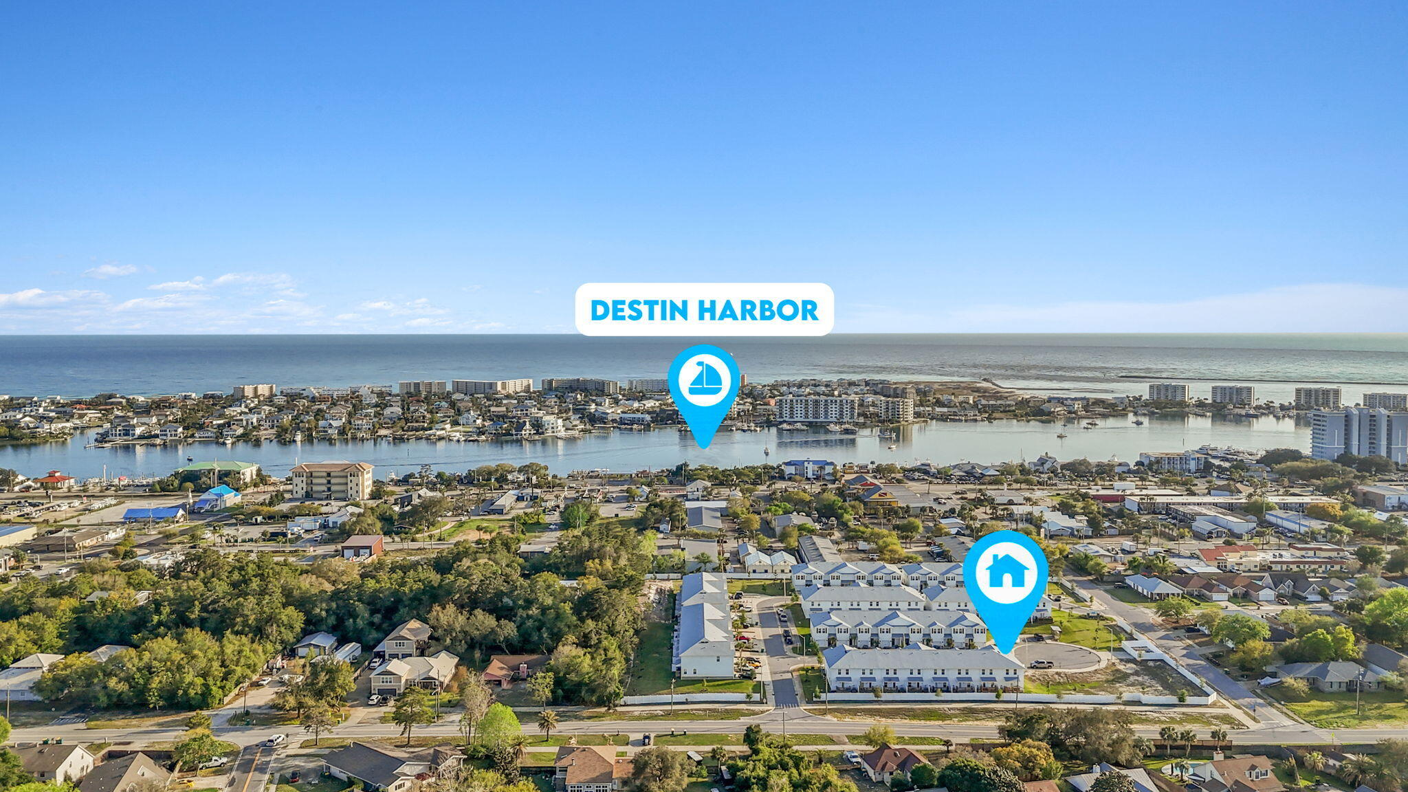 Welcome to coastal living at its finest at Harbor Place Townhomes. This charming 3 bedroom, 2.5 bath townhome is perfectly located just minutes from Crab Island and all that Destin has to offer. Step inside to discover beautiful EVP flooring throughout, including the stairs providing a sleek and durable finish to every corner of the home. The ample sized bedrooms offer retreat, while the modern farmhouse-style sink, quartz countertops, and stainless steel appliances add stylish functionality to the kitchen. Ceiling fans in all bedrooms ensure year-round comfort. Step out back to your custom back patio bar ideal for entertaining or relaxing after a long day. This home stands out with a garage that is 4' taller than any other in the complex and extended parking options you won't fin anywhere else in the community due to the location of this unit. Enjoy easy access to Destin's stunning beaches, top-rated restaurants, boutique shops, the nearby elementary school and more. Schedule your showing today!