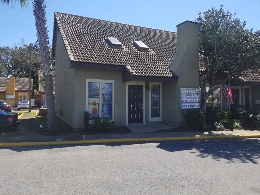 This spacious two story office suite is located at Santa Rosa Exec. Plaza in Mary Esther, FL. Suite 408 is a corner unit that directly faces Mary Esther Cut Off and has a great signage and visibility. The space is approximately 1252 sqft and consists of a large reception/waiting area, five good size offices, a break room area, and two restrooms. CAM fee is approximately $270/mo.