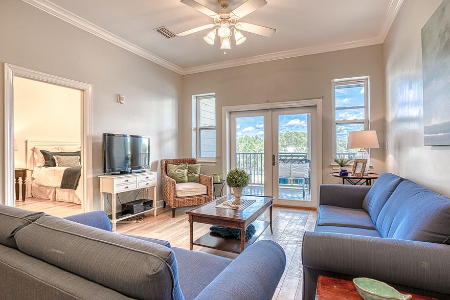Seagrove Highlands Unit 2307. A gated community, walk to the beach, family friendly, under $350K in the heart of Seagrove Beach, FL on beautiful Hwy 30A. Built 2006. Well appointed. Additional storage closet for each unit located on each floor, ideal for beach chairs and sand toys. 3/2 unit w tile and wood flooring. Crown molding, high ceilings, screened in porch. Kitchen island w extra storage, stainless appliances, maple cabinets. Guest room features custom desk and Murphy bed. Unit is sold turn key, fully furnished with reservations on the books. 2018 income $23,313, all short term rentals.