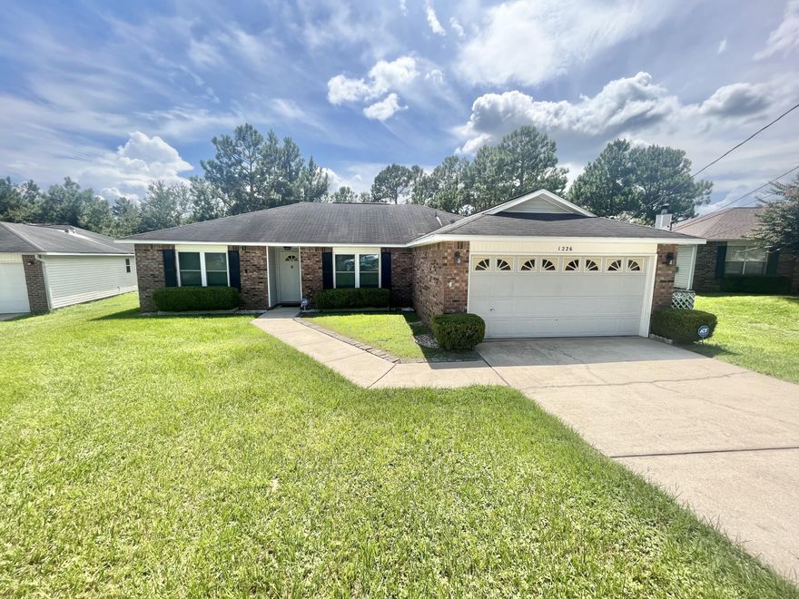 This is a great home in the perfect location south of I-10 and just minutes to Duke Field and Eglin AFB.As you enter the home there is a large living room with a wood burning fireplace that's opened to the dinning area. The kitchen is spacious and has an island and a breakfast nook. The master bedroom has plenty of space and a large bathroom with a double vanity and a walk-in closet. Finally, there is a covered deck out back with a wooded area in the rear of the property that allows for some extra privacy.New Carpet installed 9/2/22Come see it today!