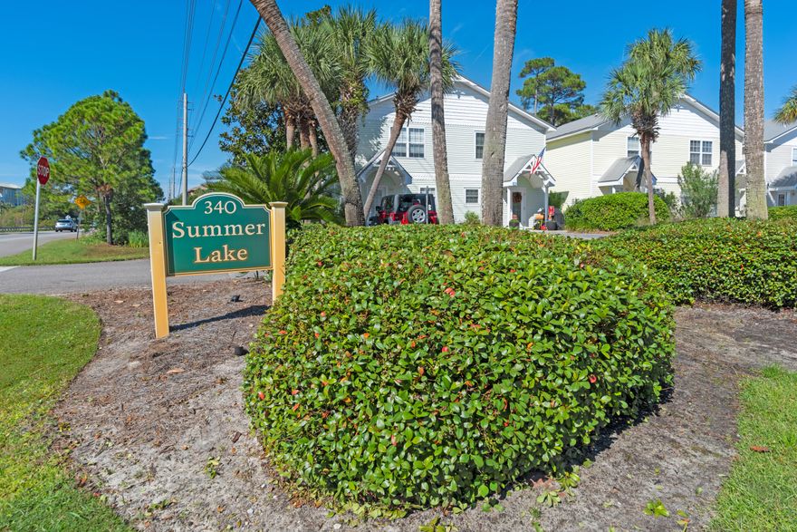 This quaint townhome is one of only  two units that has second floor balcony facing west over the lake with beautiful sunset view. This unit has never been rented and has been well kept for over 20 yrs. located a short distance from three public beach access points this unit would make a perfect summer home or a wise investment opportunity. The low density well-maintained community of Summerlake allows short term rentals. location is everything and this property is only a short distance from Silver sands outlet mall, the village of Baytown wharf in Sandestin, restaurants and beach bars. 
Enjoy the day at the beach, go shopping, grab a bite to eat, take a swim at the pool, the choices are endless.