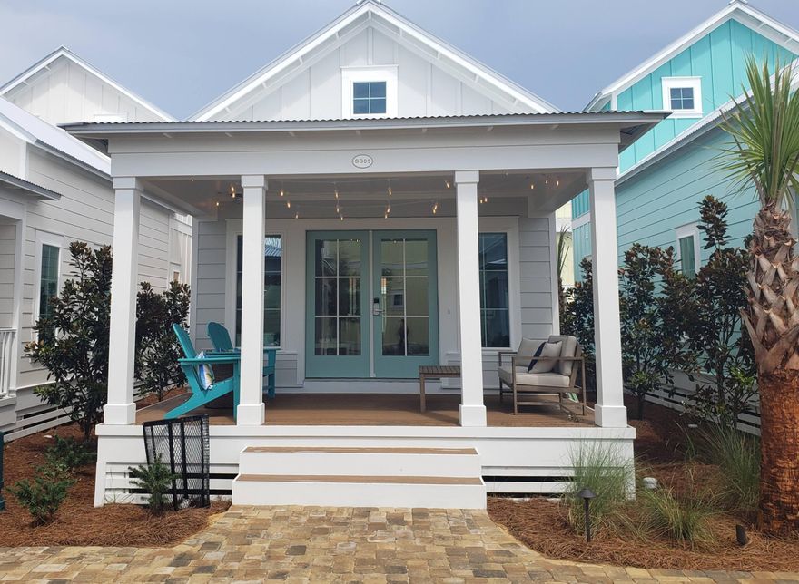 Be among the first to discover this thoughtfully curated and efficiently designed home in a charming ''surf village'' at Margaritaville Beach Cottage Resort in Panama City Beach. The Longboard plan lets you connect and gather on your front porch or step inside to explore 760 sf of heated/cooled space perfectly designed to fit your every need. These charming tiny homes feature a bedroom with a king bed and bath on the first floor and a sleeping loft with built-in full over full bunk beds on the 2nd level.