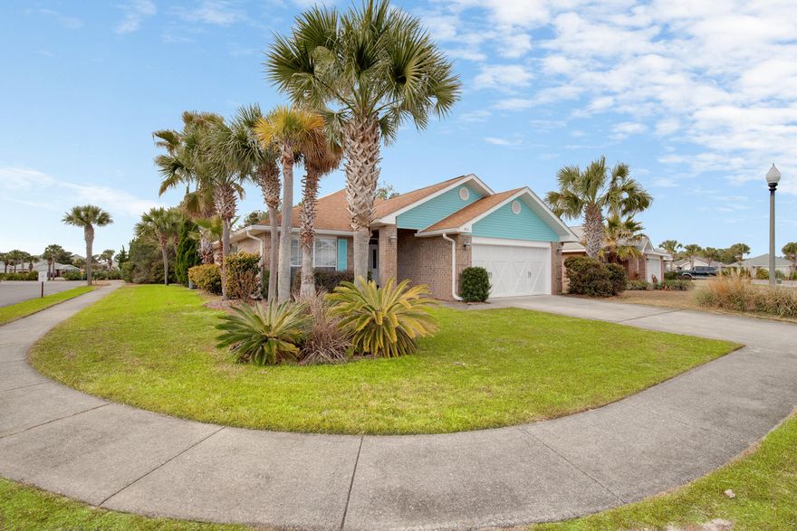 Location, Location, Location, Paradise Retreat is a Gated Beachside Community w/320' of Private Deeded Beach, sidewalks on both sides & unique No. & So. Gated Entrance's. This low maintenance 1 story brick home with 2 car garage hurricane rated door, covered entry & lanai, is the most desirable of the 6 community floor plans, positioned on a larger desirable inter-circle corner lot, centralized within the community enabling easy access to their private gated beach w/2 walkovers, county paved biking/pedestrian path & beachfront local restaurants. This 4 bedrooms/2 bathrooms home has a large updated eat-in kitchen, granite counters, breakfast bar open to the dining & living areas w/vaulted ceilings. The bedroom locations are split with full privacy of the Primary from the other 3 Guest