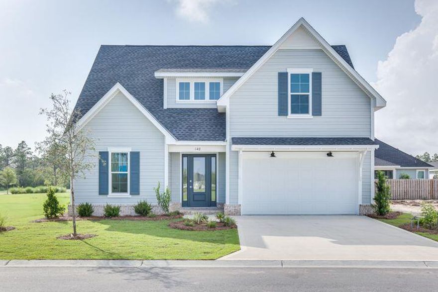 The 2 story Draper Plan has 4 bedrooms and 3.5 baths with a 2 car garage and porch. This open floor plan includes 9' ceilings, luxury vinyl flooring throughout, quartz kitchen and bathroom countertops, Bosch stainless steel appliances, & Rinnai tankless water heater, Notable exterior features include heirloom brick, irrigation system, and gas stub for grill. The Watersound Origins community is a wonderful neighborhood full of amenities including the Village Commons pool & fitness center, miles of nature trails, dock access to Lake Powell, unlimited golf and much more.