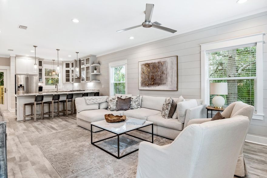 South of 30A in Blue Mountain Beach, this recently built home is the perfect vacation property or primary residence. The home exemplifies beach living with its light and airy design throughout. The open concept living area of the first floor is ideal for family gatherings and entertaining. A spacious master suite is on the second floor and features its own private balcony, perfect for taking in the sunrise over 30A. Built to the latest standards, upgrades include, spray foam insulation in the ceiling and north walls, impact windows and doors, metal roof, separate A/C units for each floor, paver driveway, outdoor shower, tankless water heater and more.