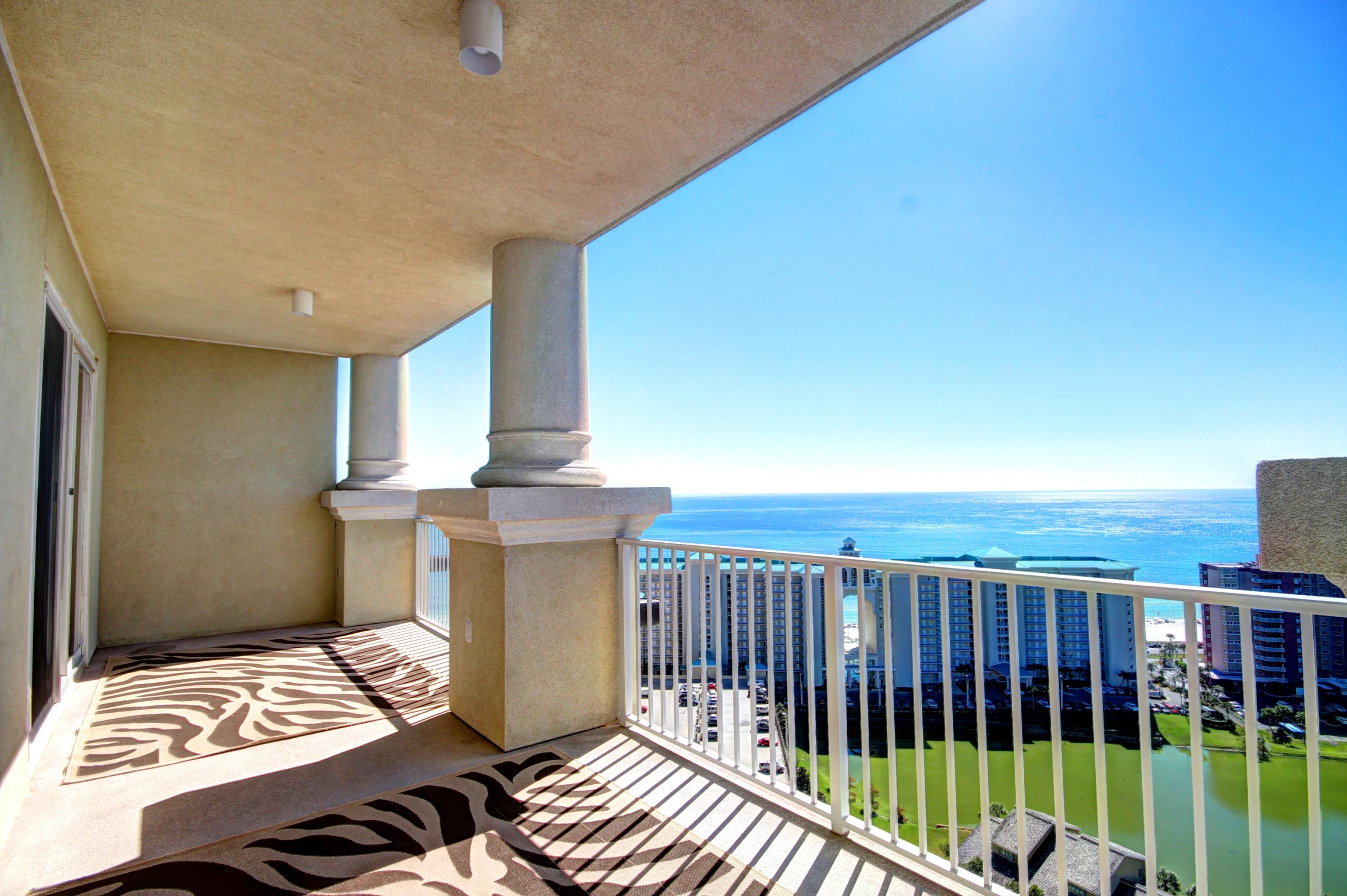 23rd Floor Penthouse view without the penthouse price! This fully upgraded and professionally decorated unit, is rare find for Ariel Dunes! This is considered a premium unit with the extra-large balcony featuring the beautiful columns & panoramic views of the gulf, lake, bay, & mid-bay bridge. This 2 BR/ 2BA plus bunk room is adorned with lavish furnishings & decor, professional art-work, custom made silk black- out drapes, plantation shutters & high-end furniture. Over the top upgrades include: kitchen with granite counter tops & mosaic tile, stainless steel LG french door fridge, LG double oven cooktop with 6 burners, GE profile microwave and dishwasher, plush high- grade berber carpet & completely renovated tiled bathrooms. This unit is a must see, as it is the sellers personal unit & has never been rented out: "no wear & tear". If you are looking for a rental producing condo, this unit will provide "premium" weekly rental rates, attracting the most sophisticated vacationers. Enjoy the two large pools approximately 12,000 SQ.FT & deeded access to over 2,000 feet of white sugar sand beach which is less than 200 yards away. Ariel Dunes is located in Seascape a gated community offering amenities such as golf, tennis, pools, fitness center & a conference center.