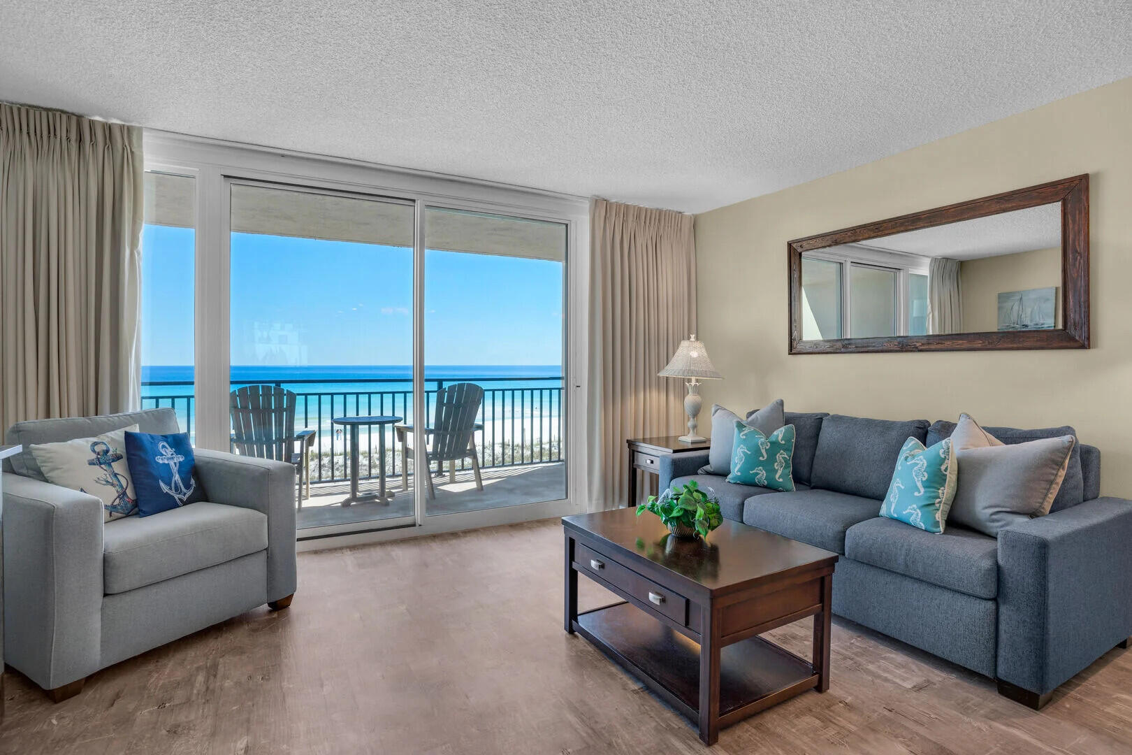 The direct views of the Gulf of Mexico, our hypnotic emerald green water and our stunning sugar white beaches will amaze you from this beautiful 1 bedroom 1.5 bath unit in the well known condominuim complex The Breakers of Fort Walton Beach. Located on the 4th floor, which I've always felt was the sweet spot height when it comes to views, this nicely decorated condo is updated and very well maintained. The Breakers of Fort Walton Beach is one the premier condo complexes on Okaloosa Island and very much in demand. The Breakers is immaculately maintained and all the units feature full direct views of the Gulf and beaches. None of these side view units. One of the great things about Okaloosa Island is they don't allow condominiums to be over 7 stories tall, leaving our wonderful island with