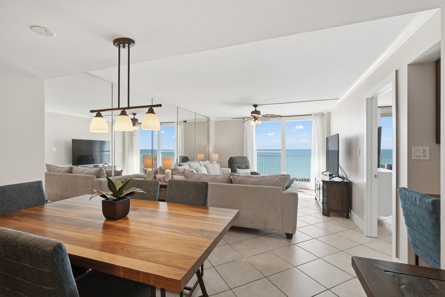 30A gulf-front corner unit with deeded beach access and stunning ocean views! This 2-bedroom, 2-bath condo features a thoughtfully designed layout with dual primary suites, including a Gulf-front primary with direct balcony access. The unit offers stainless steel appliances, tile flooring throughout, and a pull-out sofa that comfortably sleeps six.Recently refreshed with new interior paint, new bathroom mirrors, lighting, new toilets, and brand-new $2,500 patio furnishings.--this 30A condo won't disappoint! Buyer and Buyers Agent to verify all information for accuracy to include any and all fees associated with purchase.