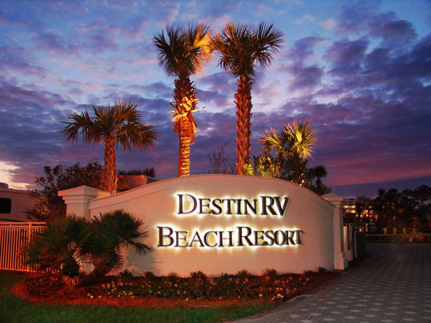 RV LOVER'S PARADISE! Destin RV is a lovely, gated RV Park with security cameras and 36 deeded sites. The resort, with it's lush landscaping and brick pavers, is just steps to the beach including private beach access with a gated walk over. Also features in-house rental management with GREAT rental income history! Some amenities included are heated pool, cable, wi-fi, club room, laundry facility and on-site condominiums that are available to rent.