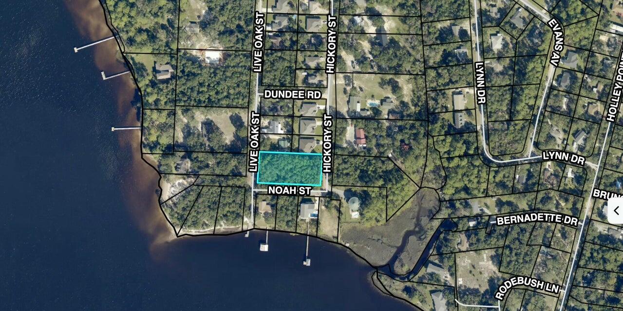BUILD YOUR DREAM HOME!This beautiful .28 acre lot is located across the street from the water in Holley-Shores subdivision. Subdivision has shared waterfront access via boat launch & dock (located at the end of Live Oak St).