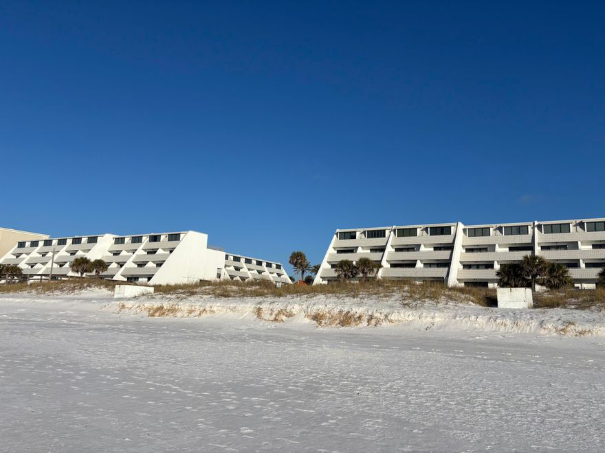 You can take ownership in the beach life traditions of The Aegean, an utterly unique beachfront condominium complex that is well-established for owner families and for vacation rental families. Unit 208 faces eastward over the pool courtyard with an open beach view looking rightward between the two beachfront buildings. This is a gorgeous beach condo that has been tastefully and thoughtfully renovated with good choices and with focused attention to detail. Come see! (Note: Aegean owners have been doing a capital improvements construction project. Work on Unit 208 has been completed, but work elsewhere in the property is ongoing, expected to be completed in year 2025. Also: Aegean owners work to maintain their reserve accounts in a financially conservative manner.)
