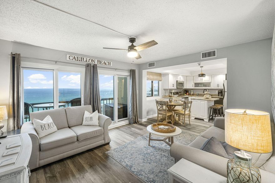 This PENTHOUSE has been fully renovated and furnished with all your needs for family entertainment to Rental ready. Beautiful Beachy decor throughout this condo. Why decide between a lake house and a beach house when you can have both. This penthouse has stunning views facing the gulf with amazing sunset views as well as great views of lake powell. (the largest coastal dune lake in the country) One of the best kept secrets in Panama City Beach. Minutes from Scenic 30A with all the special Restaurants, shopping and fun!