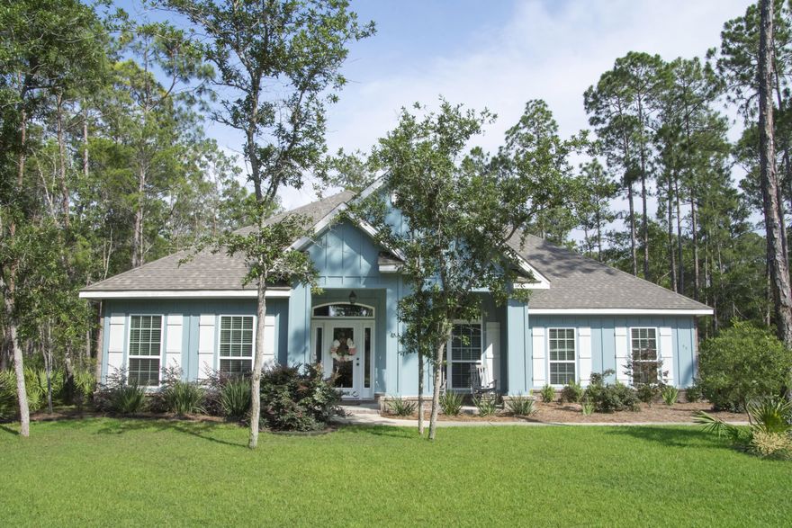 Under contract with contingency on buyer selling their home. Now accepting back-up contracts. Beautiful Like New 5 Bedroom 3 Bath 3436 sq.ft, one-level home on .75 acre partially wooded lot in Point Washington. Backyard borders HOA owned ''Nature Preserve,'' which itself borders the Point Washington State Forest providingamazing forest views and ample privacy. Great location, minutes to 30A beaches, shopping, and restaurants, but in a quant, 21 lot Point Washington neighborhood untouched by the area's busy tourism sector. Home features open floor plan with wood floors throughout the main living areas and elevated tray ceilings ranging from 9 to 11 ft. Oversized kitchen with plenty of countertop space, GE stainless steel appliances, large walk-in pantry, bar seating, and...