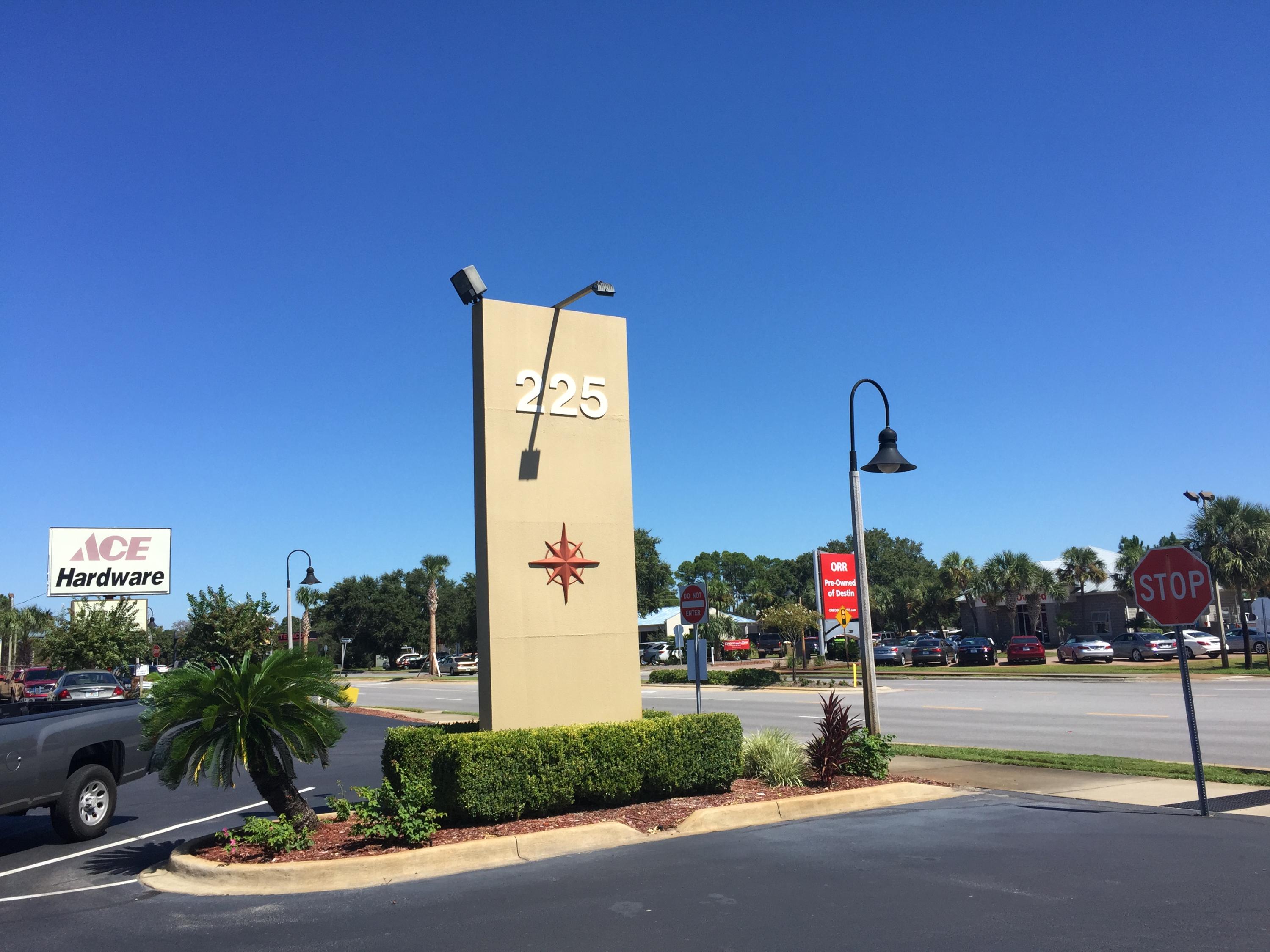 Class A office space centrally located in the Heart of Destin in a high traffic business area. This space is estimated to be 20 x 40 feet (approximately 800 SF) and divided into two inner offices plus the reception area, work area, storage area, and a private bathroom. Great location with mostly professional offices just blocks away from the post office, banks, and downtown retail shops.